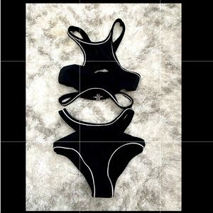 Black and white bikini